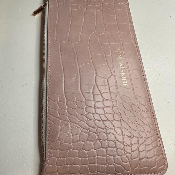 SOLD Jenny Patinkin Pale Pink Pouch Flat Long Zip Wallet-Case Phone Holder 4.75” - Picture 2 of 7